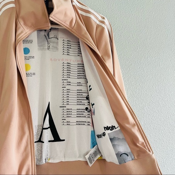 ADIDAS Originals Womens Firebird Info Poster Track Top Retro Small Dusty Rose S - Picture 4 of 14